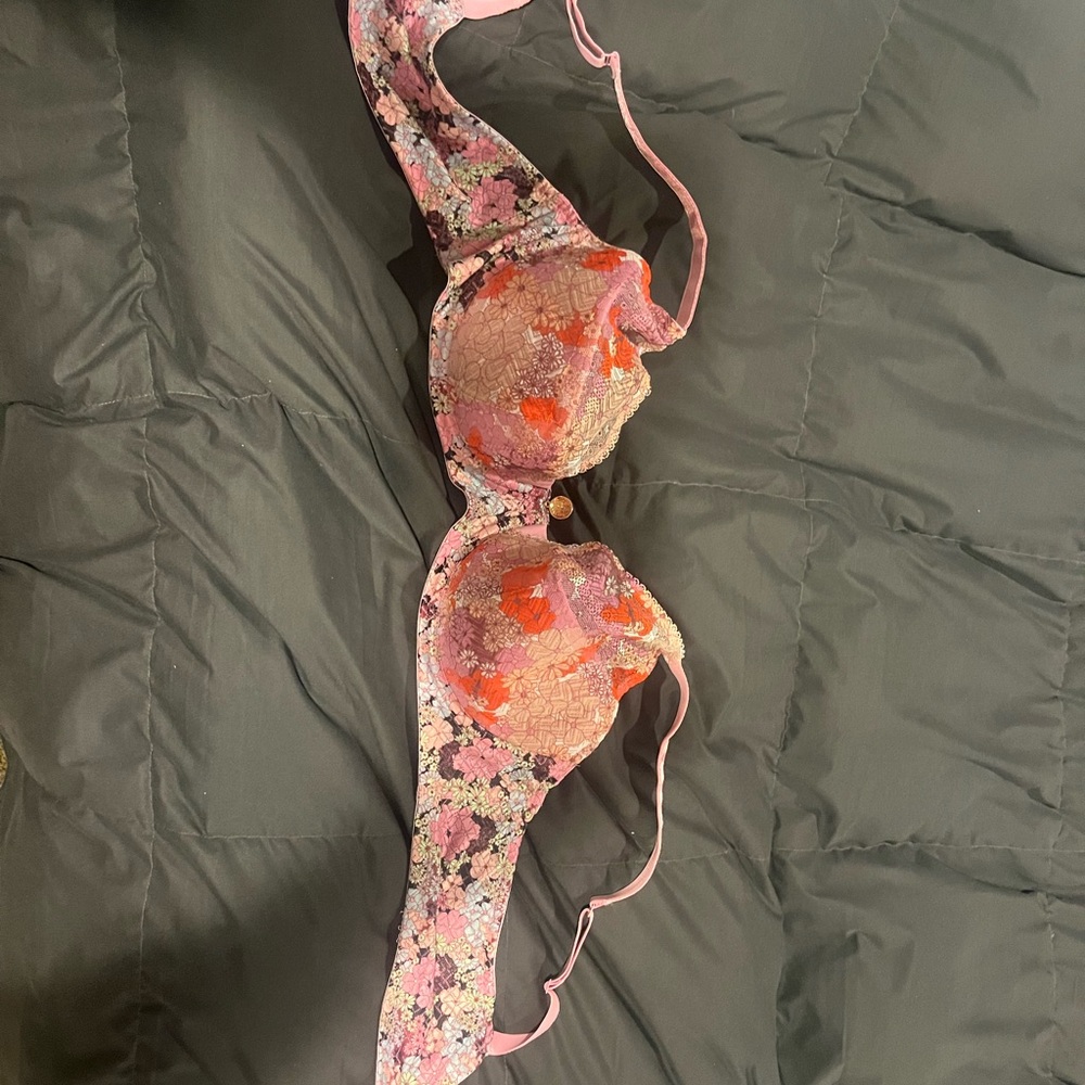Savage X Fenty Pink and Orange Floral Bra